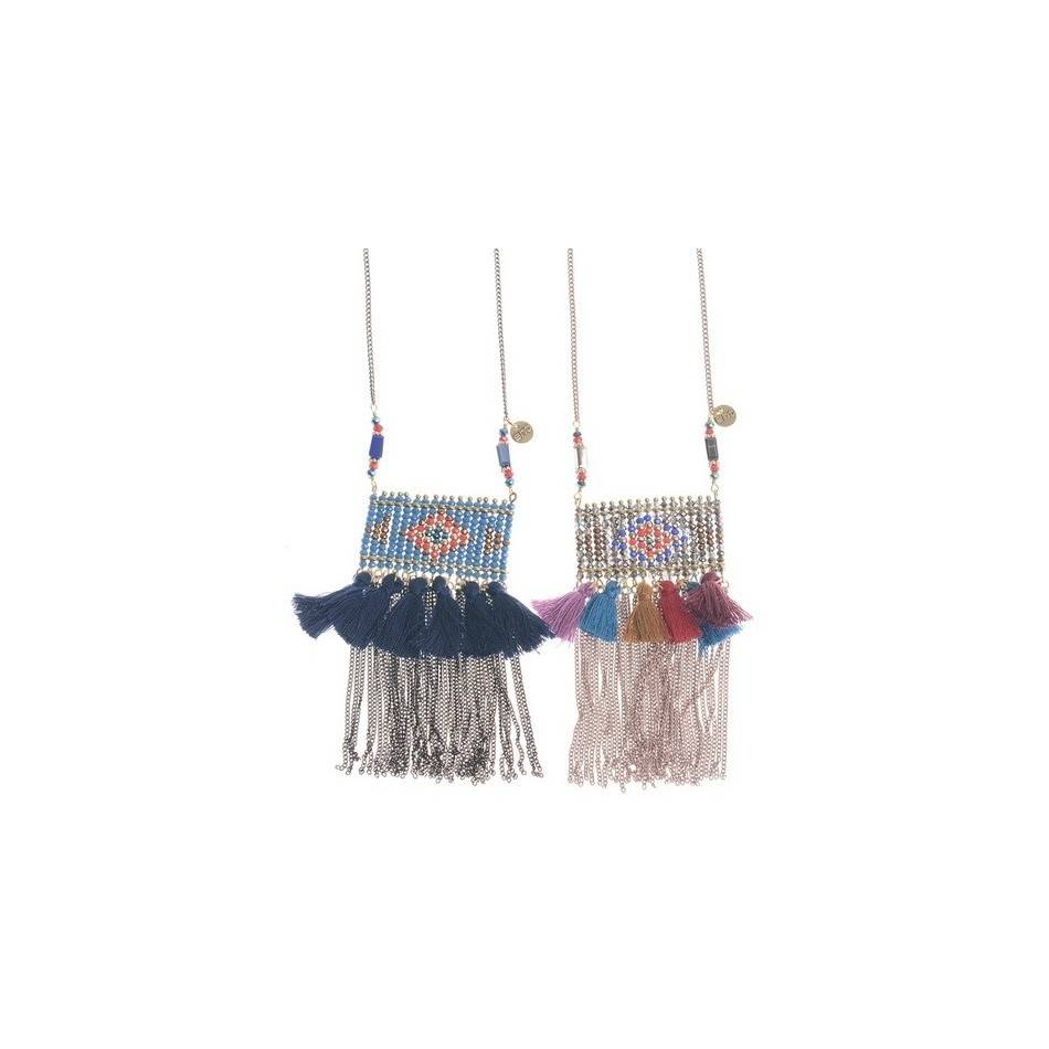 FRINGED FACETED CRYSTALS LONG NECKLACE
