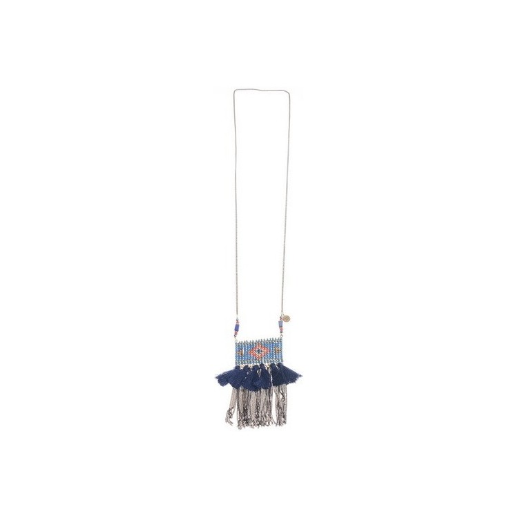 FRINGED FACETED CRYSTALS LONG NECKLACE