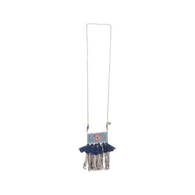 FRINGED FACETED CRYSTALS LONG NECKLACE
