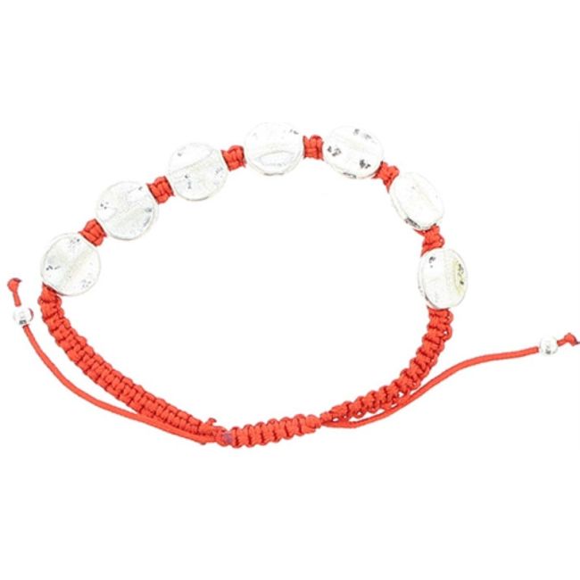 PULSERA MACRAMÉ CUENTAS METAL