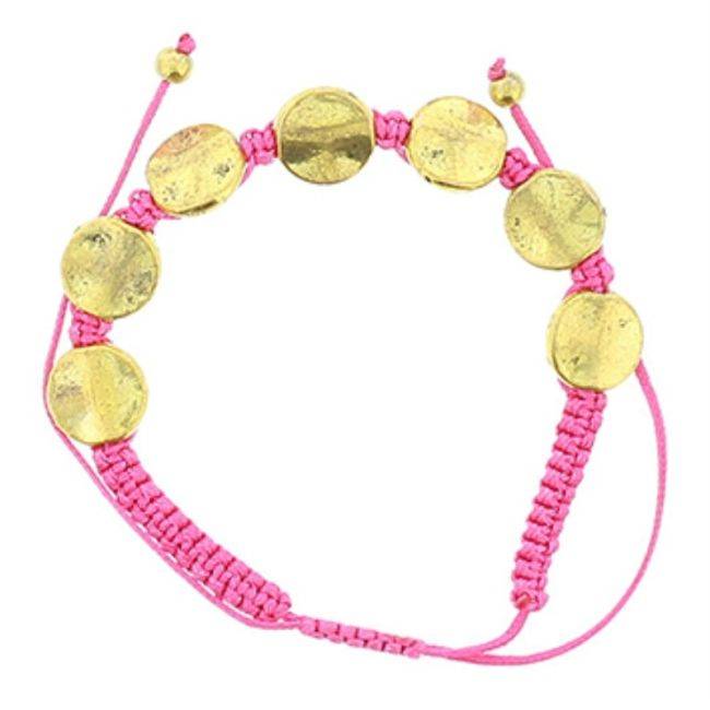 PULSERA MACRAMÉ CUENTAS METAL