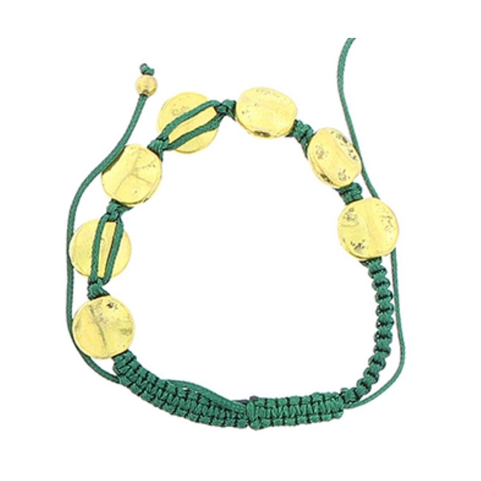 PULSERA MACRAMÉ CUENTAS METAL