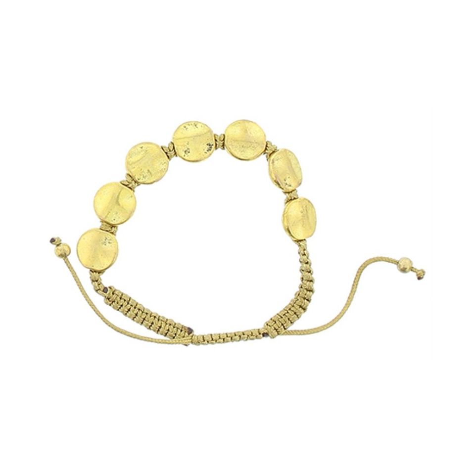 PULSERA MACRAMÉ CUENTAS METAL
