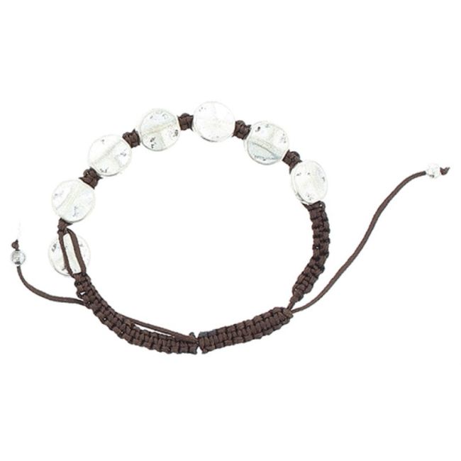 PULSERA MACRAMÉ CUENTAS METAL