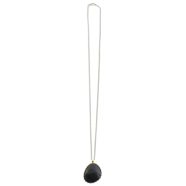 LONG NECKLACE METAL RESIN PENDANT