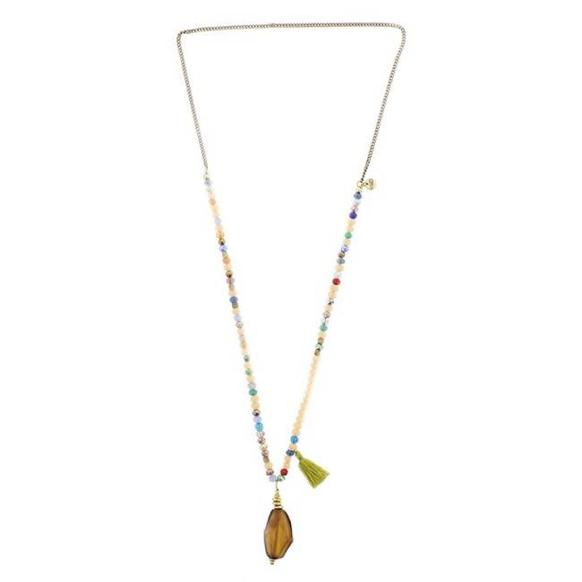 COLLAR LARGO PIEDRAS COLGANTE