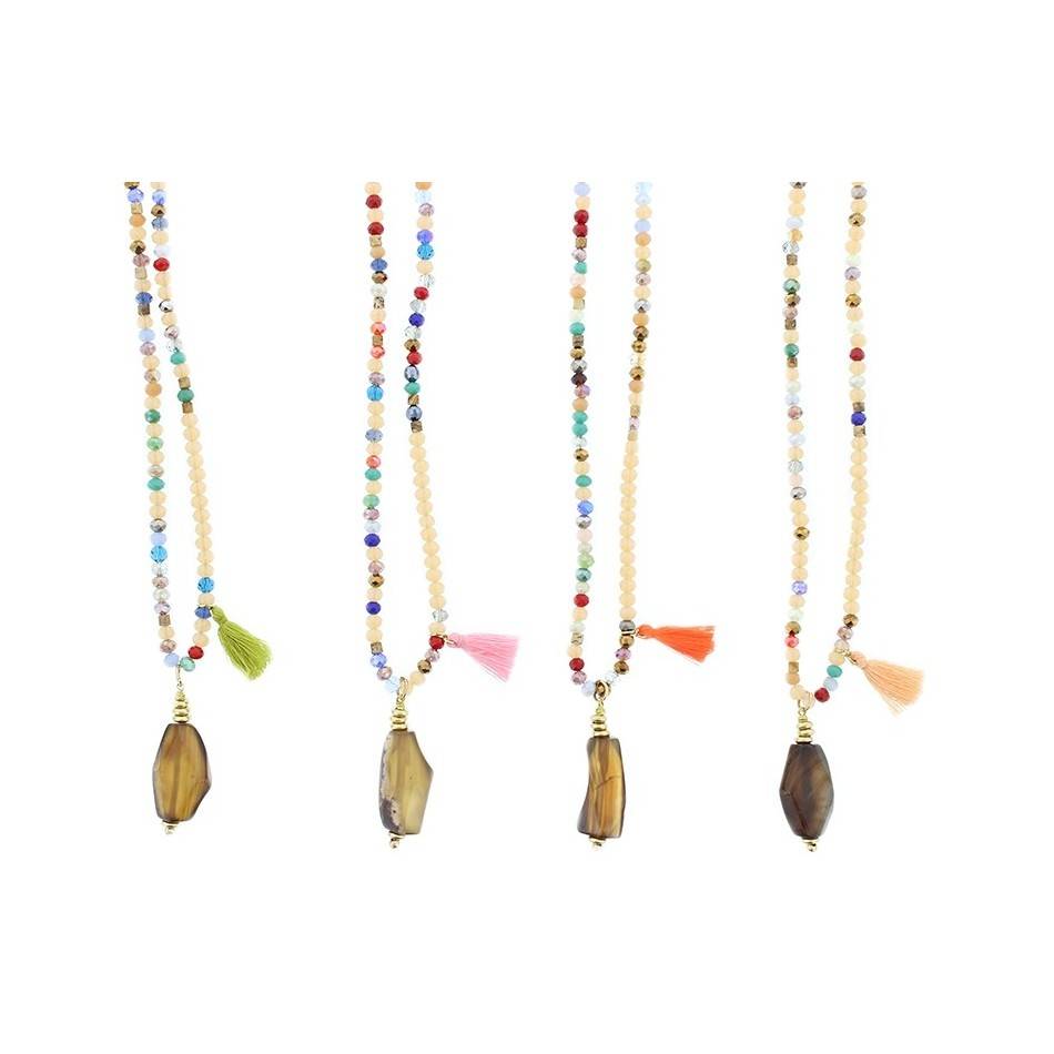 COLLAR LARGO PIEDRAS COLGANTE