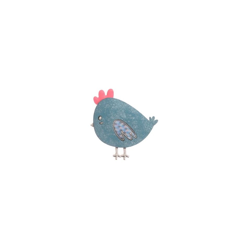 PRINTED METAL BROOCH