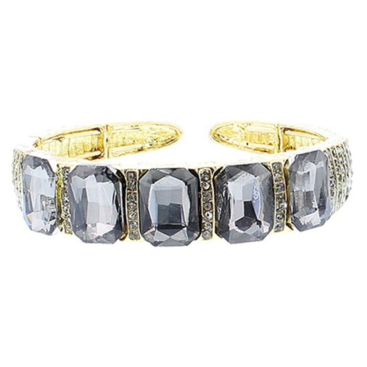 PULSERA METAL CRISTALES 2