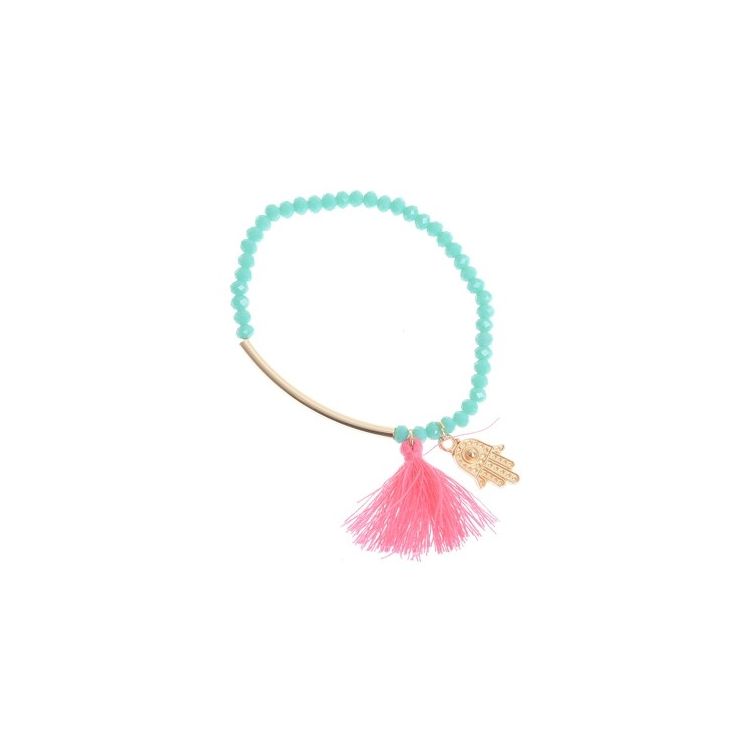 TUBE BRACELET WITH FACETED BEADS