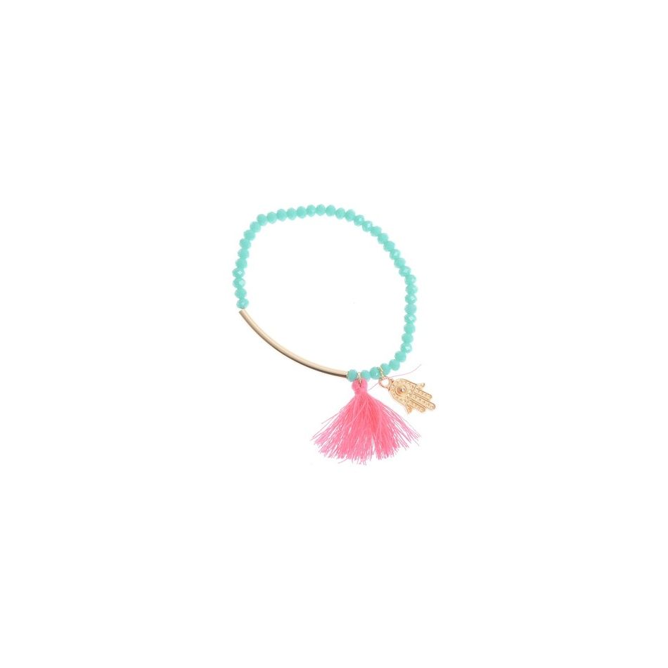 TUBE BRACELET WITH FACETED BEADS