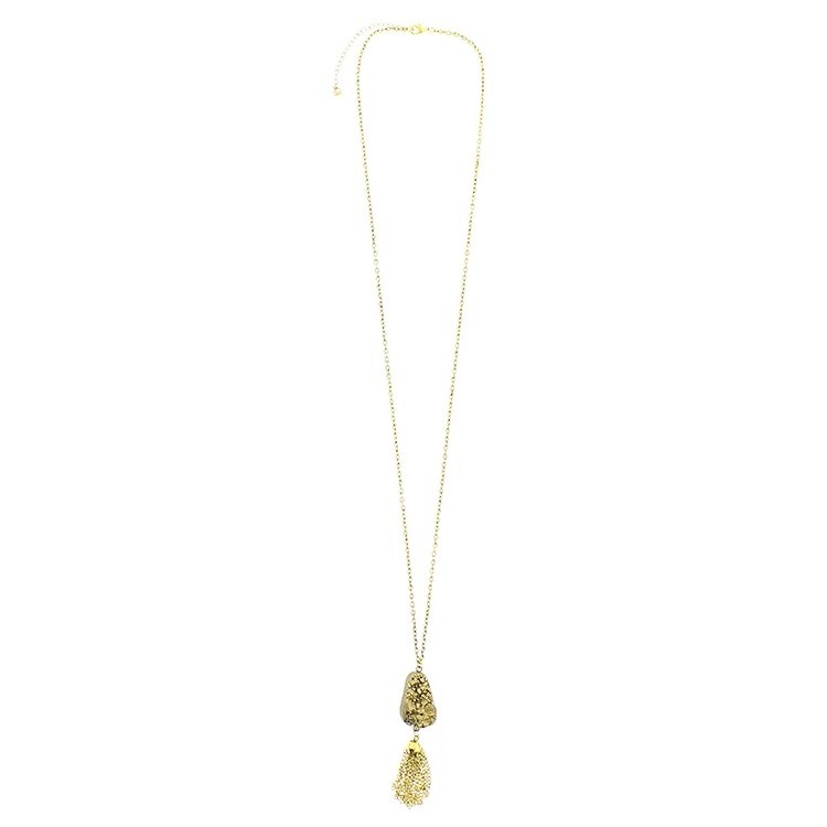 LONG PENDANT NECKLACE MENERAL FRINGE 2