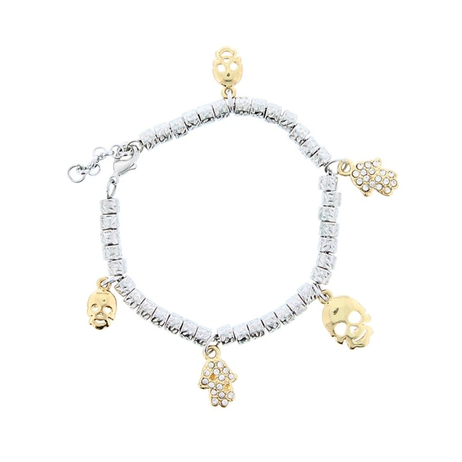 PULSERA CUENTAS METAL COLGANTES