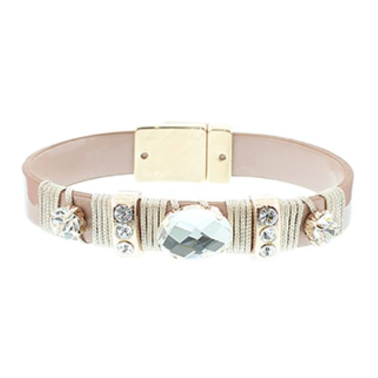 CRYSTALS METALLIC LEATHER BRACELET 2
