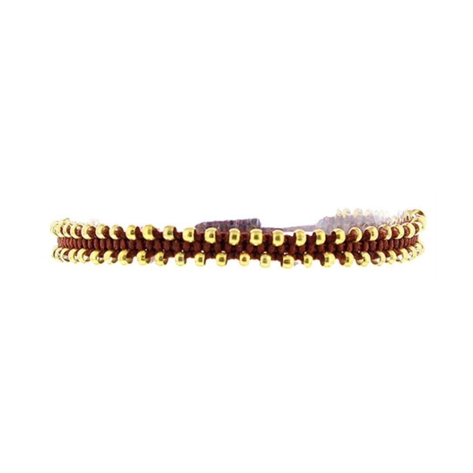 MACRAMÉ BRACELET WITH METAL BEADS
