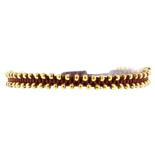 PULSERA  MACRAMÉ CUENTAS METAL