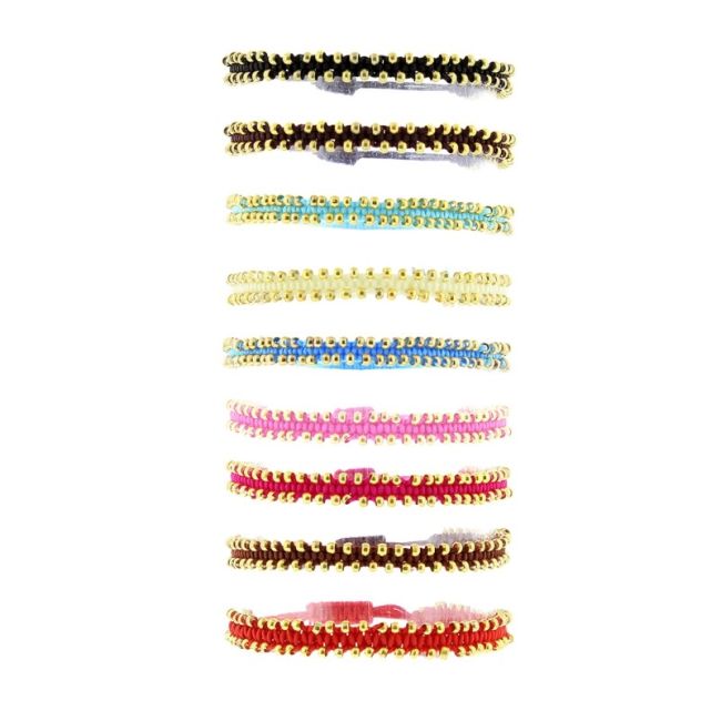 PULSERA  MACRAMÉ CUENTAS METAL