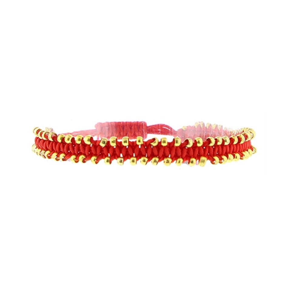 MACRAMÉ BRACELET WITH METAL BEADS