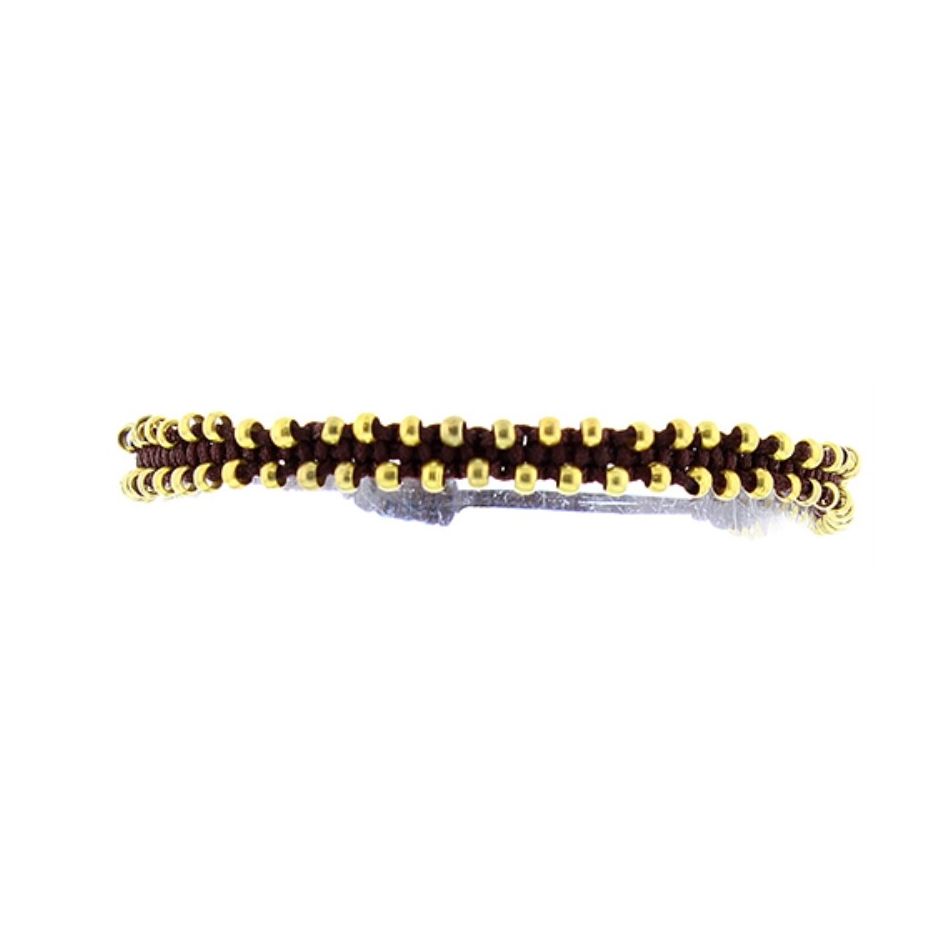 PULSERA  MACRAMÉ CUENTAS METAL