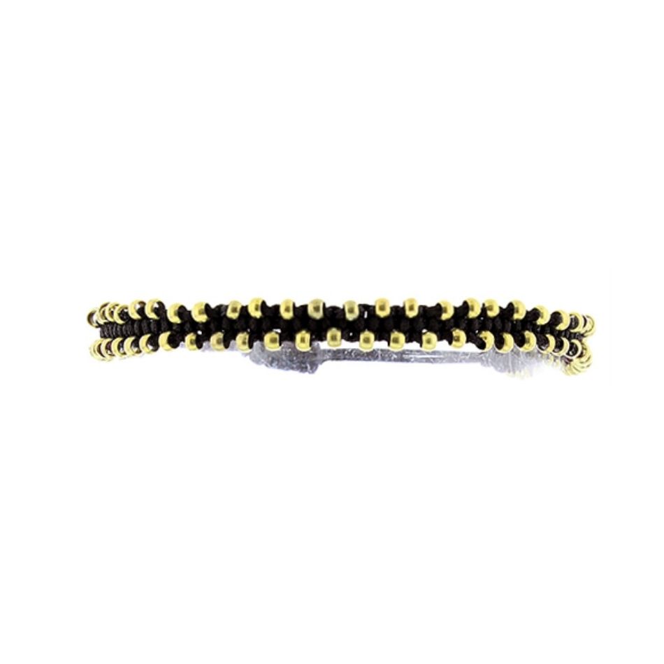 PULSERA  MACRAMÉ CUENTAS METAL