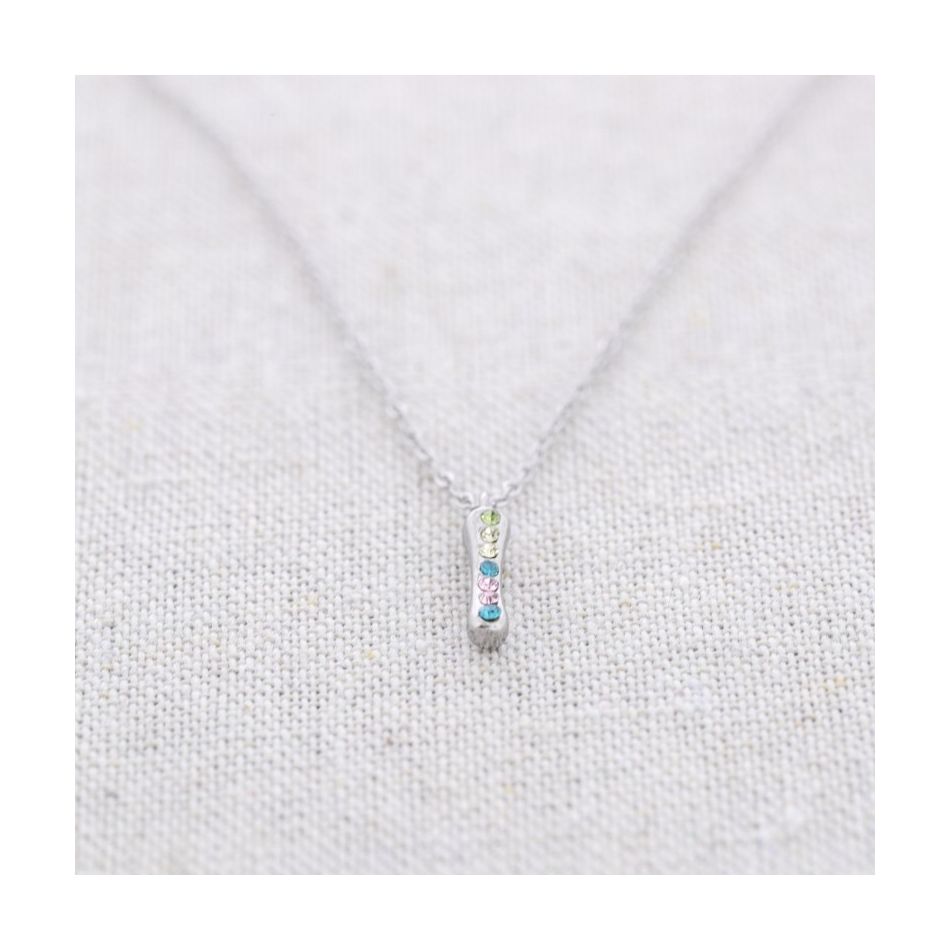 INITIAL SHORT NECKLACE I STEEL CRYSTALS
