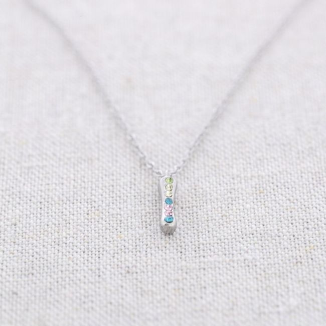 INITIAL SHORT NECKLACE I STEEL CRYSTALS