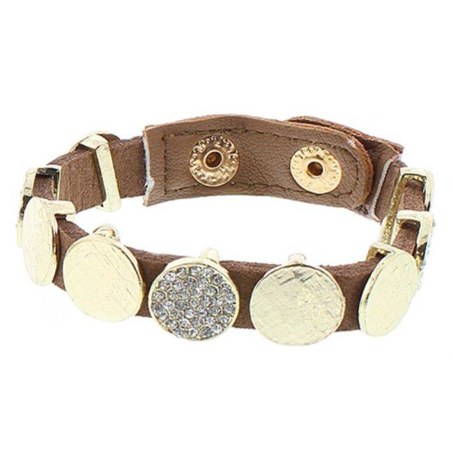 PULSERA CUERO CRISTALES