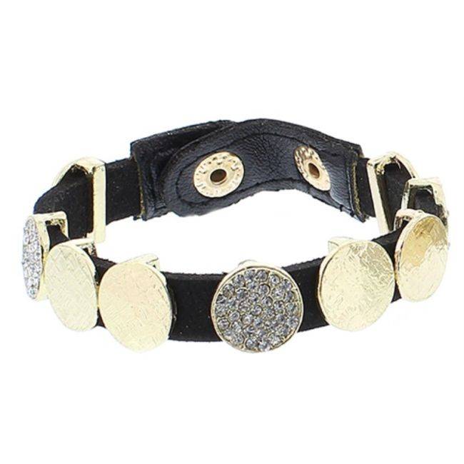 PULSERA CUERO CRISTALES