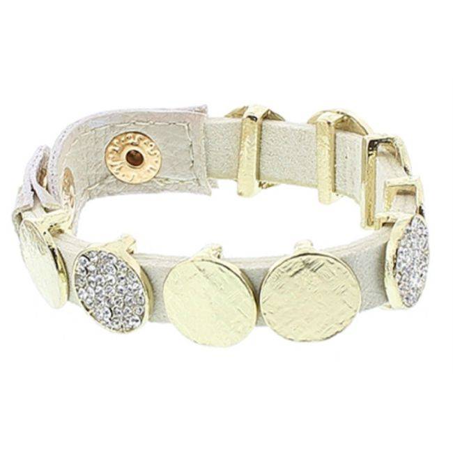 PULSERA CUERO CRISTALES