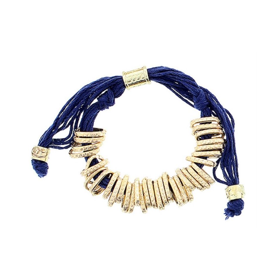 PULSERA CORDONES CUENTAS METAL