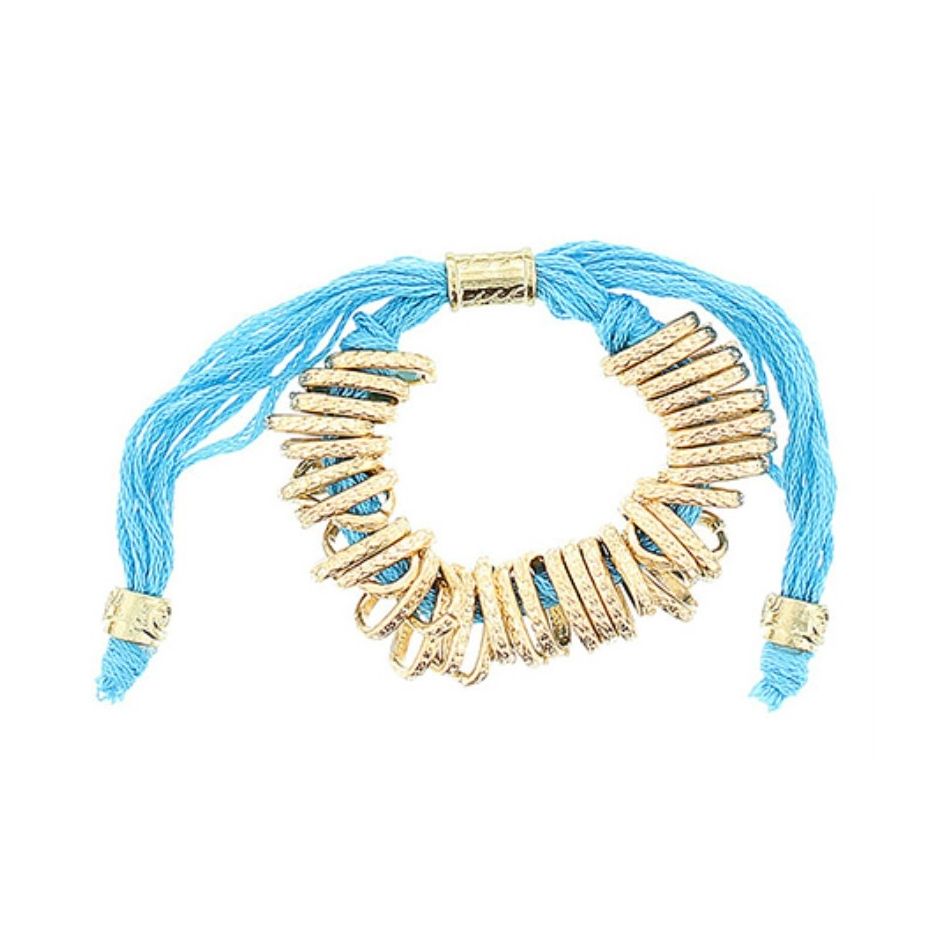 PULSERA CORDONES CUENTAS METAL