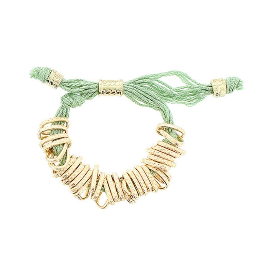 PULSERA CORDONES CUENTAS METAL