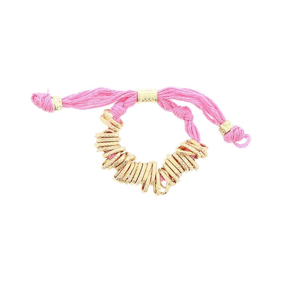 PULSERA CORDONES CUENTAS METAL