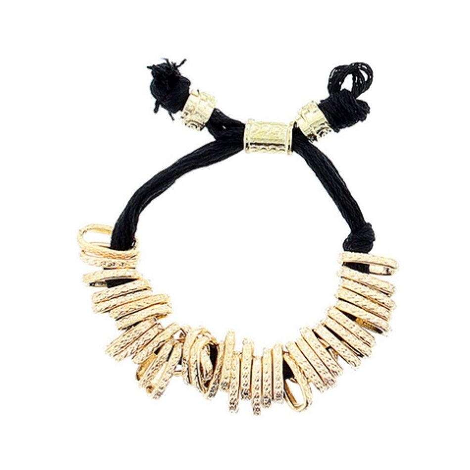 PULSERA CORDONES CUENTAS METAL