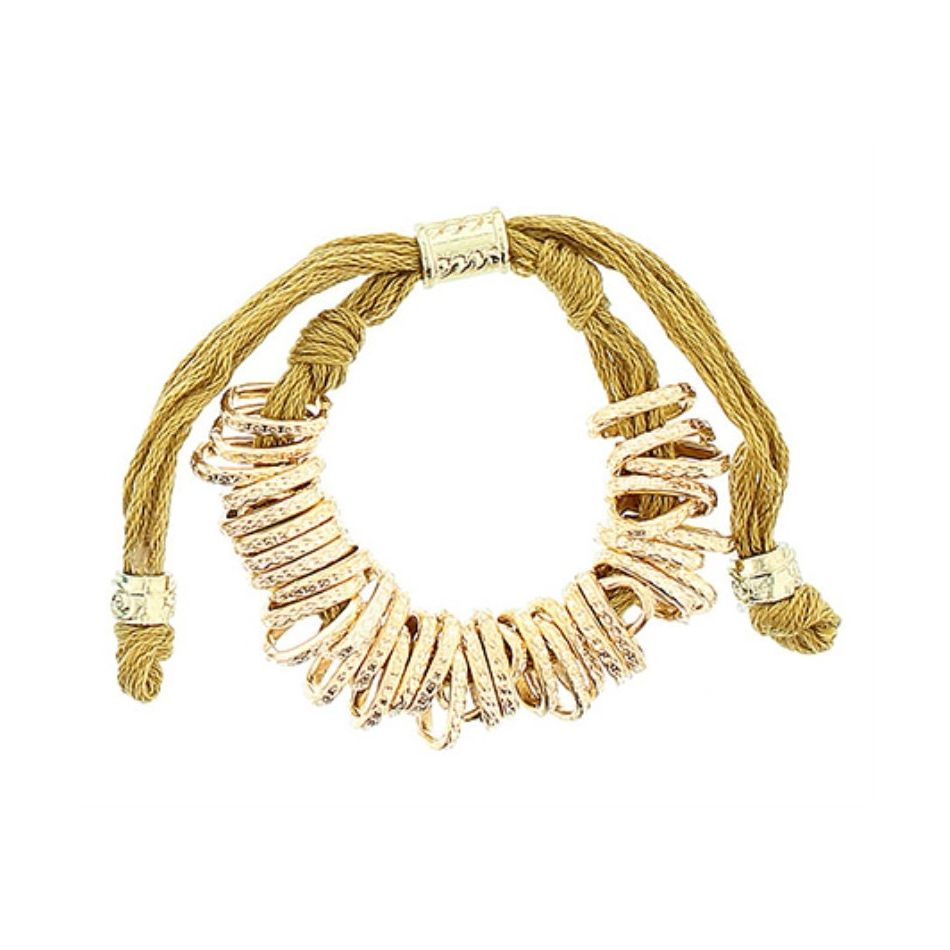 PULSERA CORDONES CUENTAS METAL
