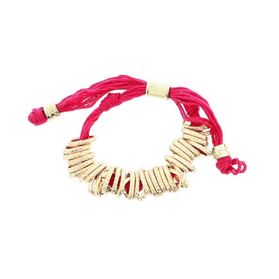 PULSERA CORDONES CUENTAS METAL