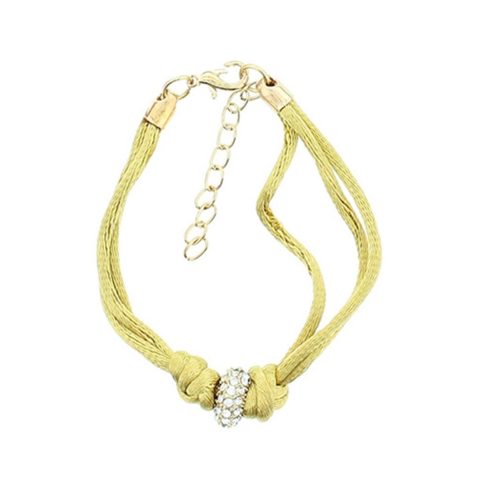 PULSERA CORDONES METAL CRISTAL