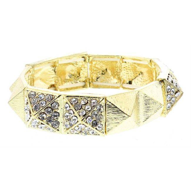 PULSERA ELÁSTICA TABLERONE METAL CRISTALES