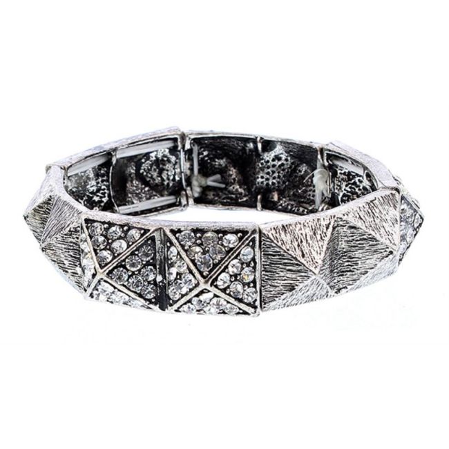 ELASTIC TABLERONE METAL CRYSTALS BRACELET