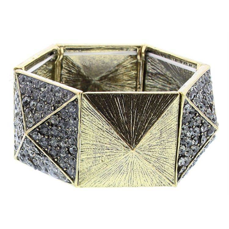 ELASTIC TABLERONE METAL CRYSTALS BRACELET 2