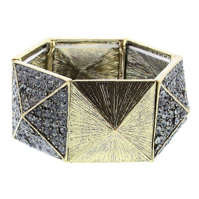 ELASTIC TABLERONE METAL CRYSTALS BRACELET