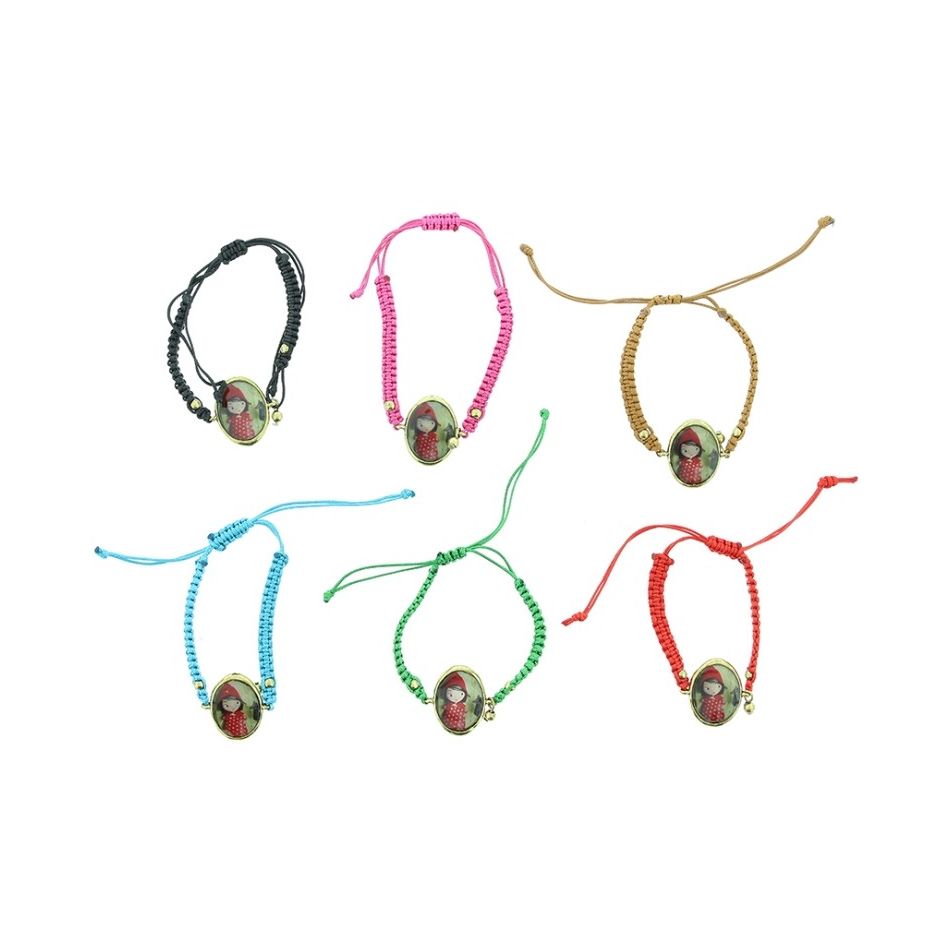 PULSERA  MACRAMÉ METAL ESMALTE