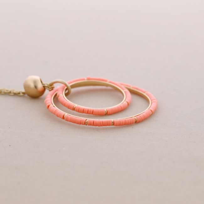 LONG DOUBLE RING FIMO NECKLACE