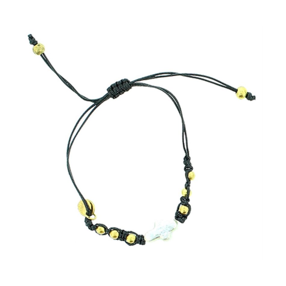IMI METAL BEADS MACRAMÉ BRACELET. CULT PEARL
