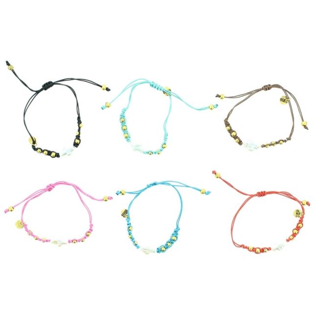 PULSERA  MACRAMÉ CUENTAS METAL IMI. PERLA CULT.
