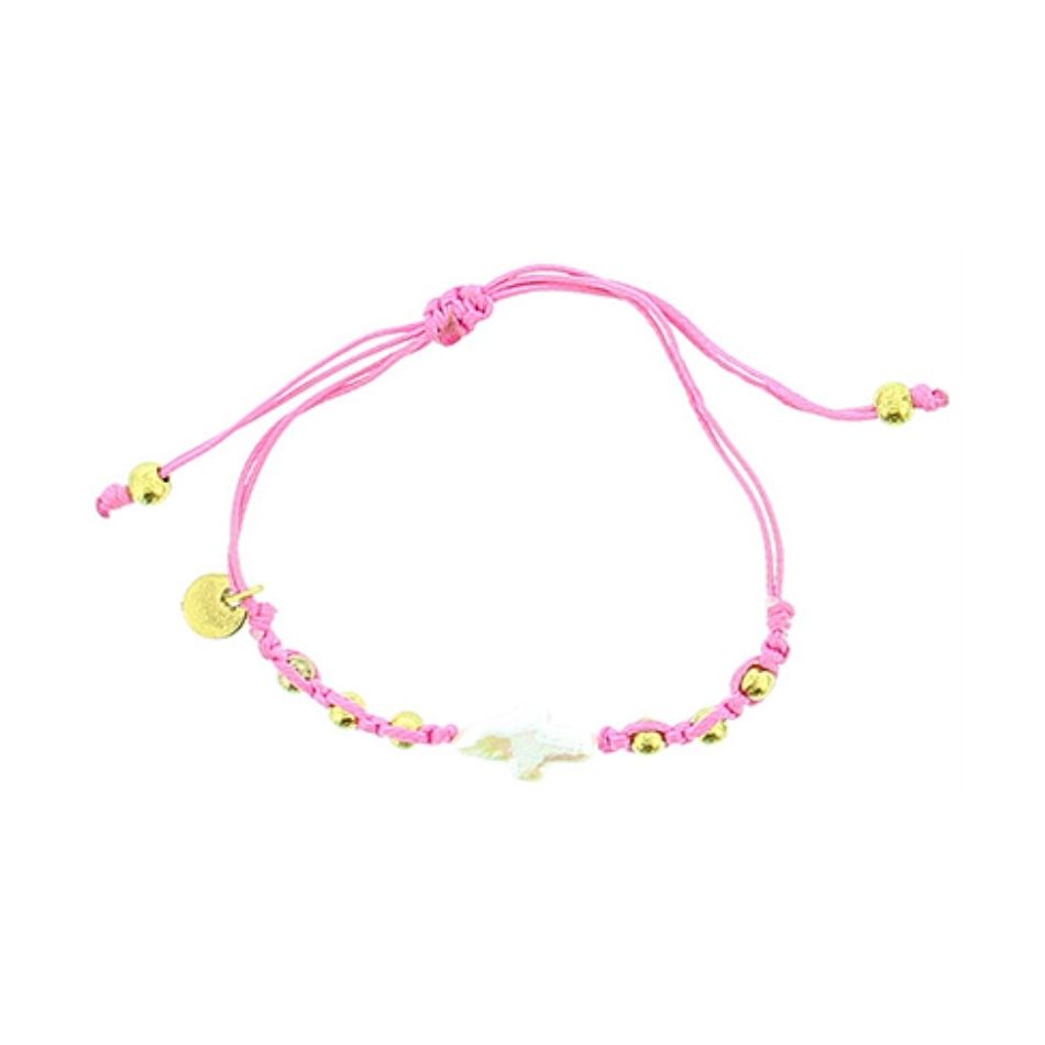 PULSERA  MACRAMÉ CUENTAS METAL IMI. PERLA CULT.