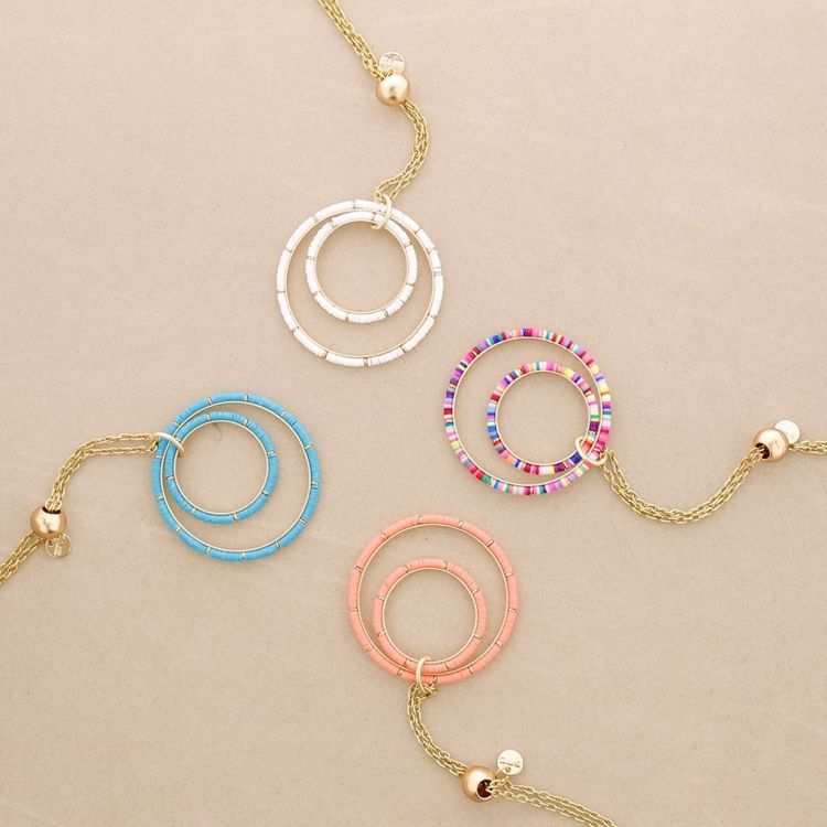 LONG DOUBLE RING FIMO NECKLACE 2