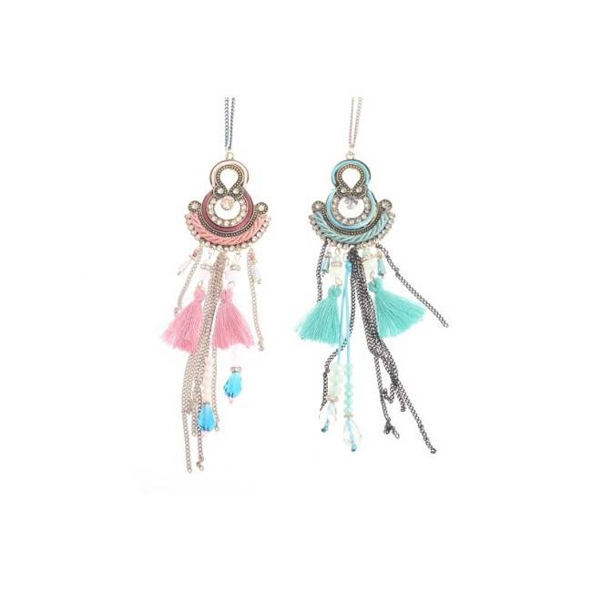 ETHNIC PENDANT LONG NECKLACE