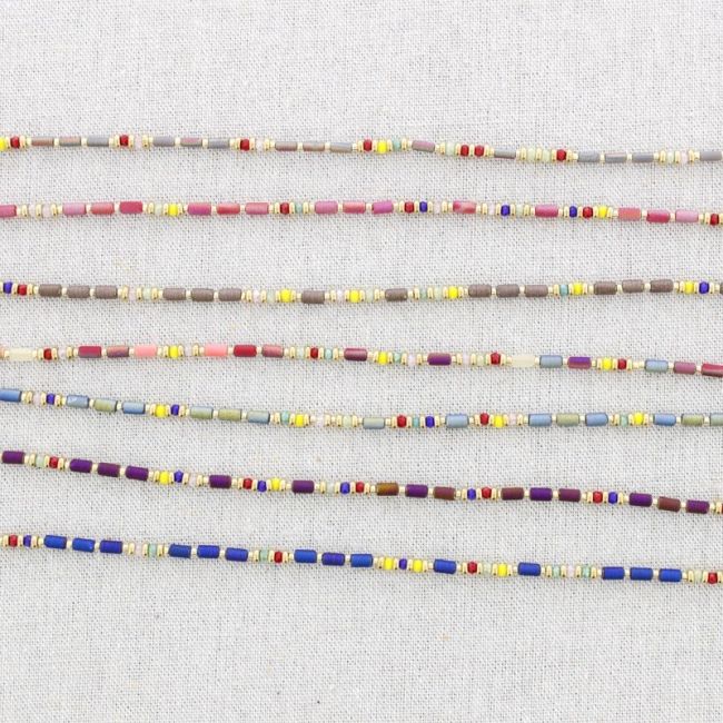 COLORED TUBES STEEL SHORT NECKLACE