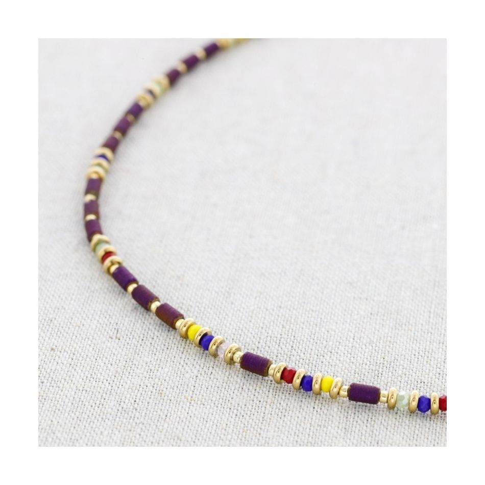 COLORED TUBES STEEL SHORT NECKLACE